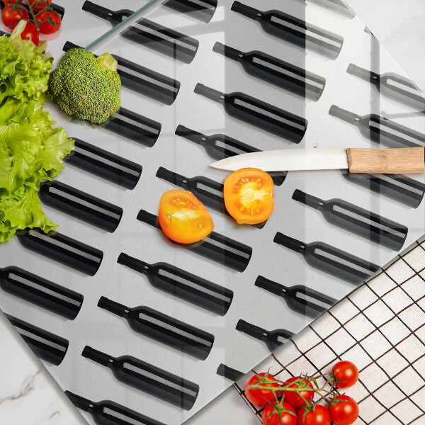 Főzőlap védő üveglap Fekete borosüvegek