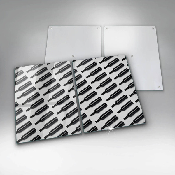 Főzőlap védő üveglap Fekete borosüvegek