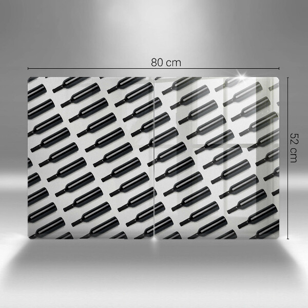 Főzőlap védő üveglap Fekete borosüvegek