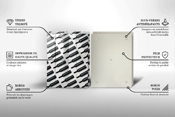 Főzőlap védő üveglap Fekete borosüvegek