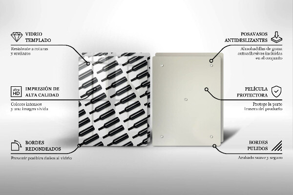 Főzőlap védő üveglap Fekete borosüvegek