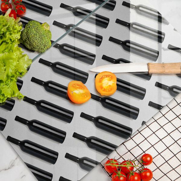 Főzőlap védő üveglap Fekete borosüvegek