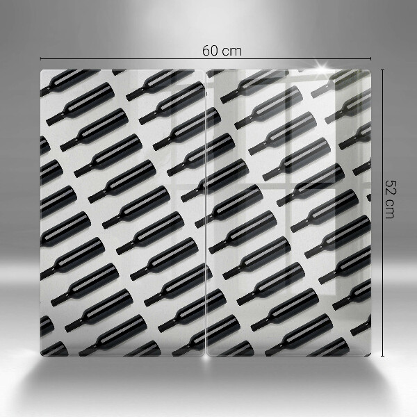 Főzőlap védő üveglap Fekete borosüvegek