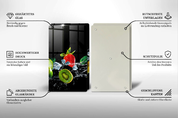 Főzőlap védő üveglap Gyümölcsök vízben