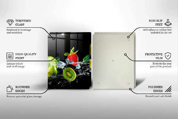 Főzőlap védő üveglap Gyümölcsök vízben