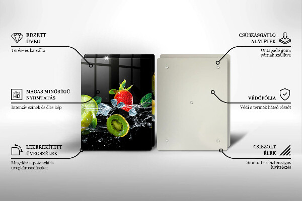 Főzőlap védő üveglap Gyümölcsök vízben