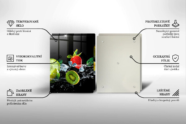 Főzőlap védő üveglap Gyümölcsök vízben