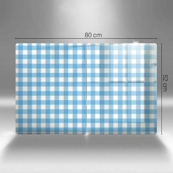 Főzőlap védő üveglap Kék-fehér kockás minta