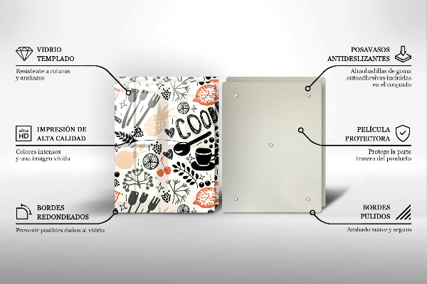 Főzőlap védő üveglap Rajzfilm konyhai motívum