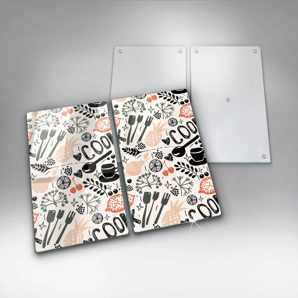 Főzőlap védő üveglap Rajzfilm konyhai motívum