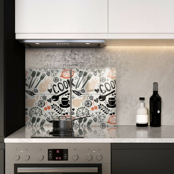 Főzőlap védő üveglap Rajzfilm konyhai motívum