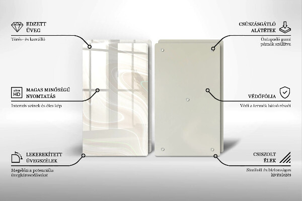 Főzőlap védő üveglap Krémes textúra