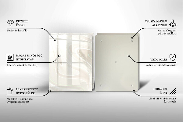 Főzőlap védő üveglap Krémes textúra