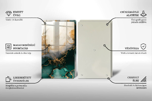 Főzőlap védő üveglap Tarka márvány