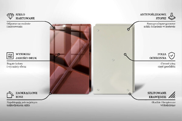 Főzőlap védő üveglap Csokoládé kocka