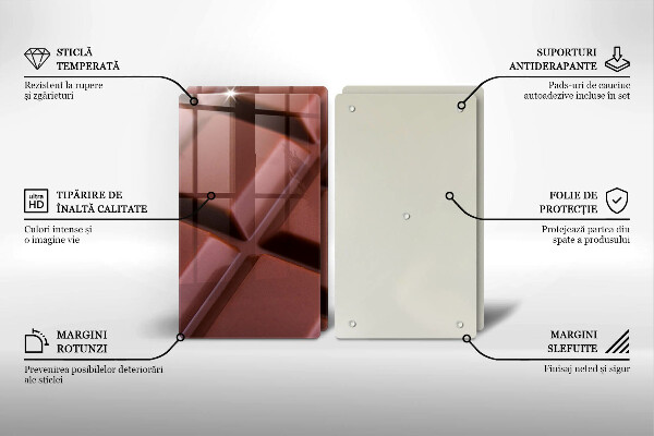 Főzőlap védő üveglap Csokoládé kocka