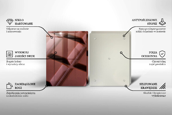 Főzőlap védő üveglap Csokoládé kocka