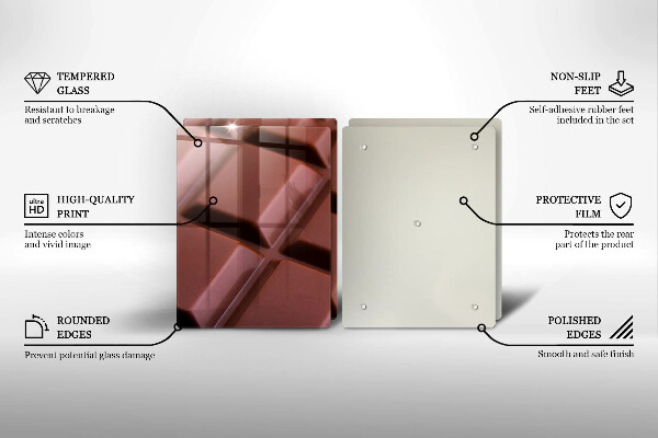 Főzőlap védő üveglap Csokoládé kocka