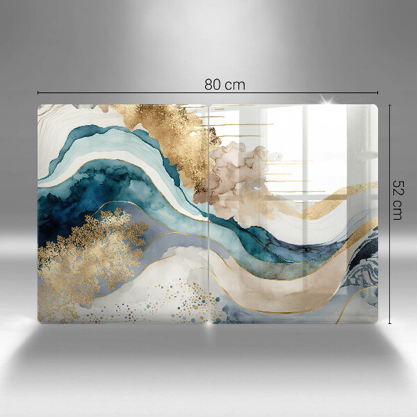 Főzőlap védő üveglap Színes márvány