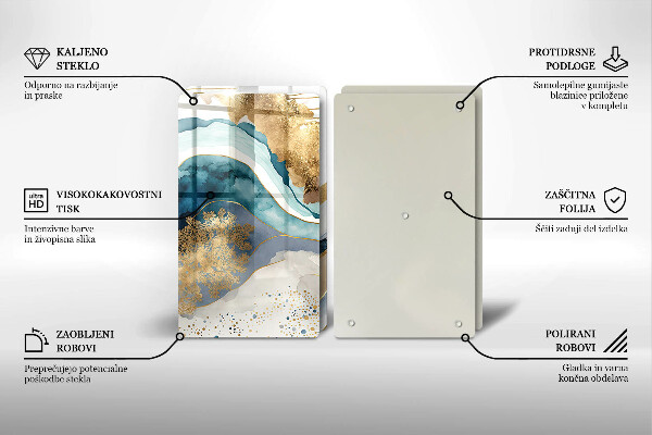 Főzőlap védő üveglap Színes márvány