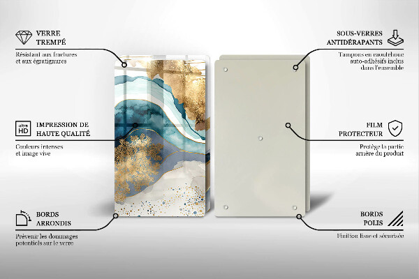 Főzőlap védő üveglap Színes márvány