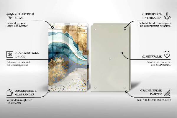 Főzőlap védő üveglap Színes márvány