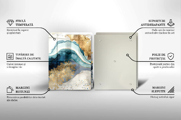 Főzőlap védő üveglap Színes márvány