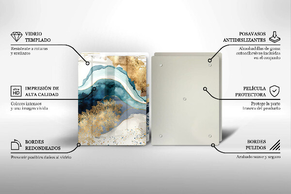 Főzőlap védő üveglap Színes márvány