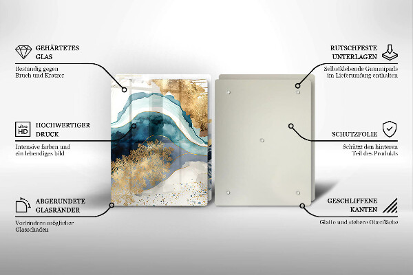 Főzőlap védő üveglap Színes márvány