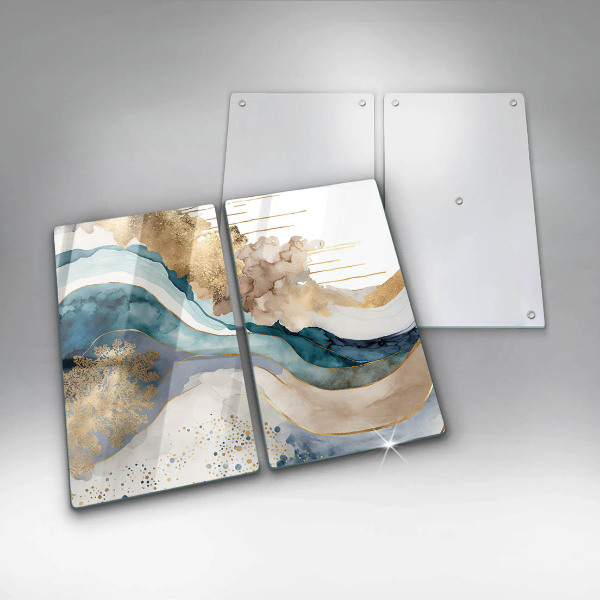 Főzőlap védő üveglap Színes márvány