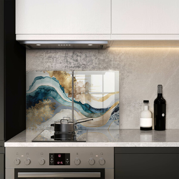 Főzőlap védő üveglap Színes márvány