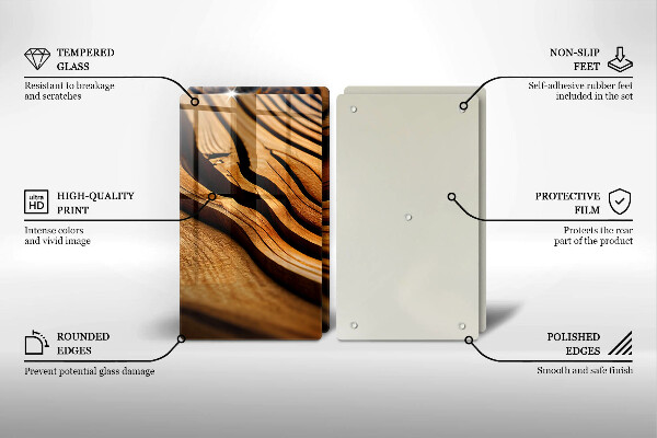 Főzőlap védő üveglap Fa csonk