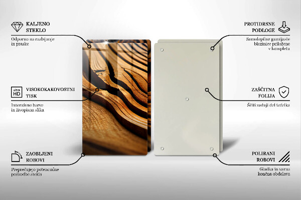 Főzőlap védő üveglap Fa csonk