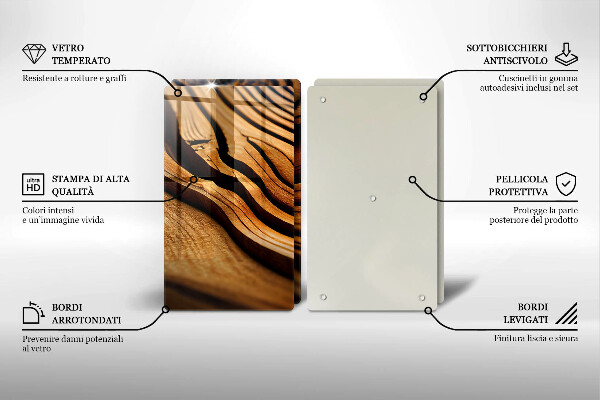 Főzőlap védő üveglap Fa csonk