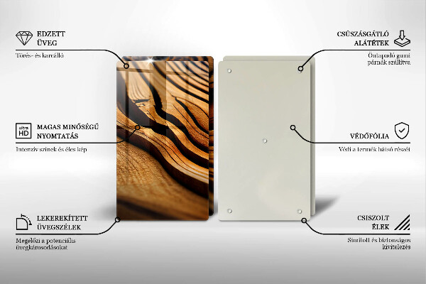 Főzőlap védő üveglap Fa csonk