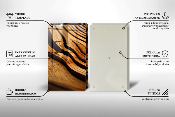 Főzőlap védő üveglap Fa csonk