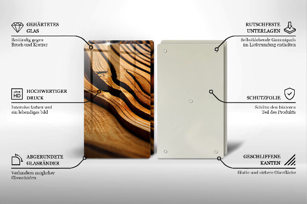 Főzőlap védő üveglap Fa csonk