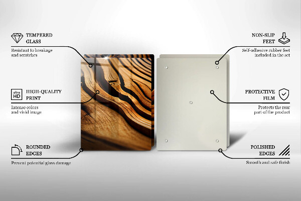 Főzőlap védő üveglap Fa csonk