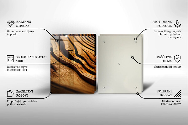 Főzőlap védő üveglap Fa csonk