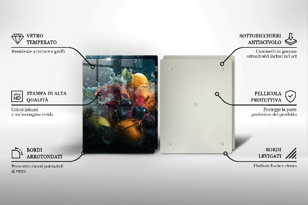 Főzőlap védő üveglap Gyümölcsök vízben