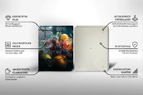 Főzőlap védő üveglap Gyümölcsök vízben