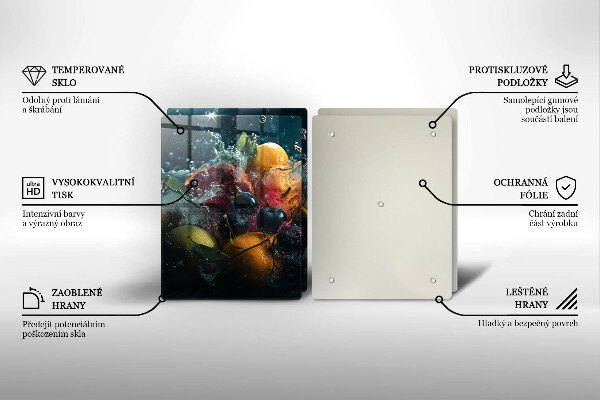 Főzőlap védő üveglap Gyümölcsök vízben