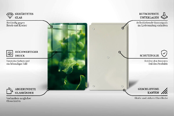 Főzőlap védő üveglap Saláta levelek