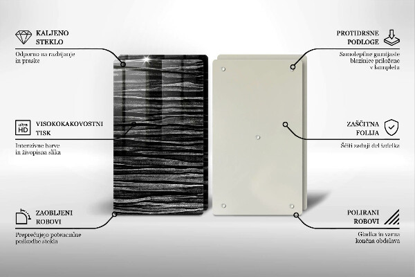 Főzőlap védő üveglap Fekete absztrakció