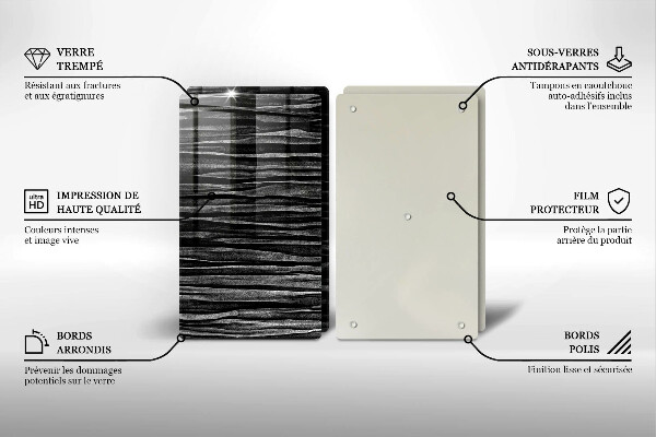 Főzőlap védő üveglap Fekete absztrakció