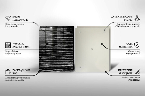 Főzőlap védő üveglap Fekete absztrakció