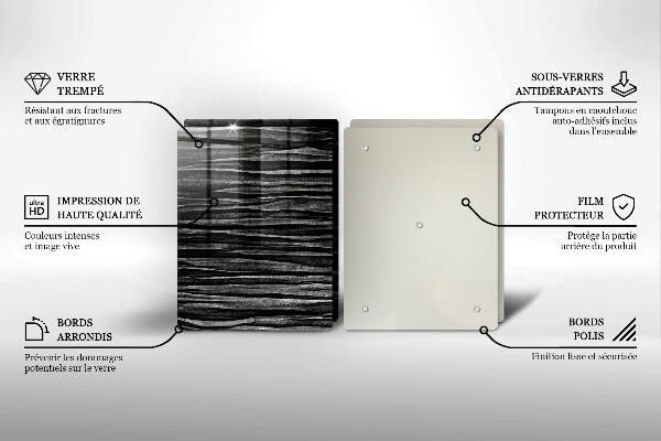 Főzőlap védő üveglap Fekete absztrakció