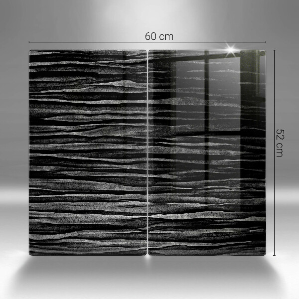 Főzőlap védő üveglap Fekete absztrakció