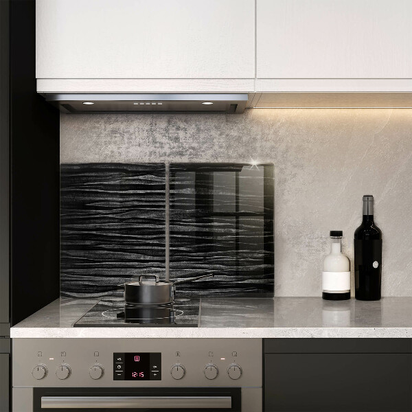 Főzőlap védő üveglap Fekete absztrakció