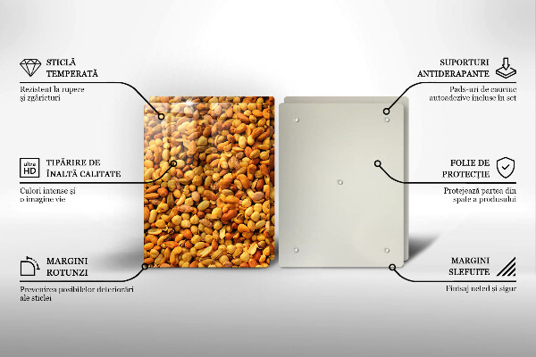 Főzőlap védő üveglap Dió keverék